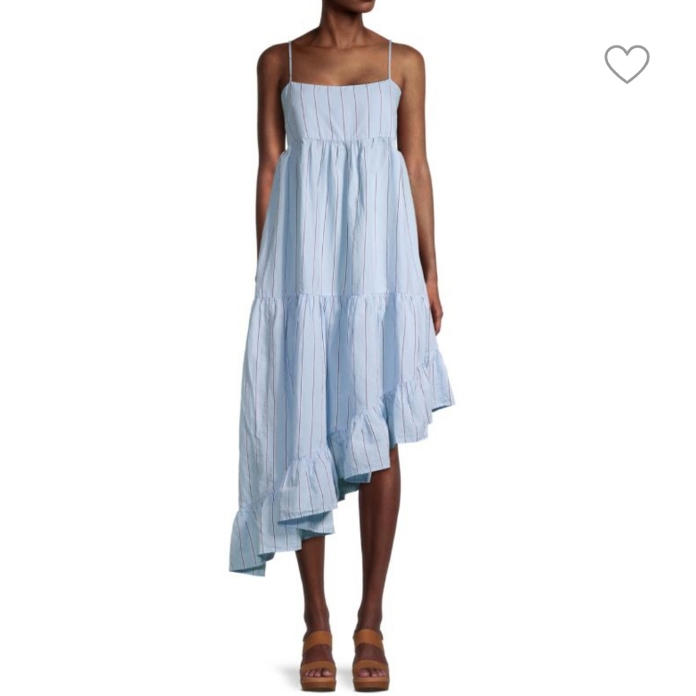 FRAME Gemma Asymmetrical Striped Dress- S